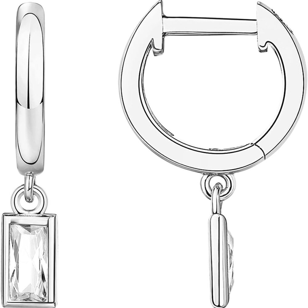 Dainty 14K Gold Huggie Earrings with Sterling Silver - Cross, Evil Eye Designs